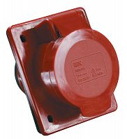 Розетка кабельная встраиваемая IEK КНР ССИ-424 32А 3Р+PE 400В IР44 красный картинка 